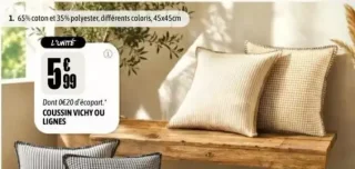 Coussin Vichy ou lignes