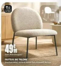 Fauteuil bas 'Paloma'