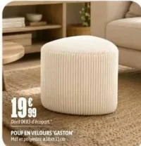 Pouf en velours 'Gaston'