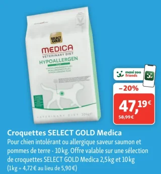 Croquettes SELECT GOLD Medica Hypoallergen 10 kg