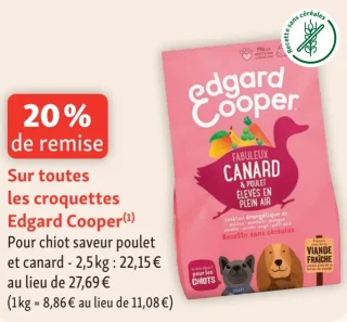 Croquettes pour chiot Edgard & Cooper Canard & Poulet
