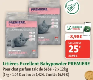 Litières Excellent Babypowder PREMIERE