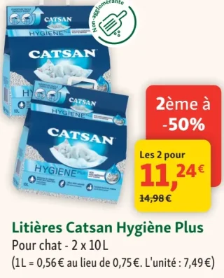 Litières Catsan Hygiène Plus
