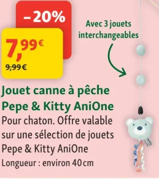Jouet canne à pêche Pepe & Kitty AniOne