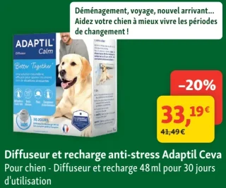 Diffuseur et recharge anti-stress Adaptil Ceva