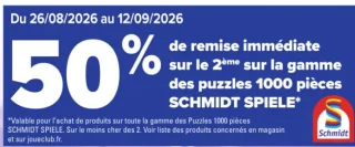Remise de 50% sur le 2ème puzzle 1000 pièces Schmidt Spiele