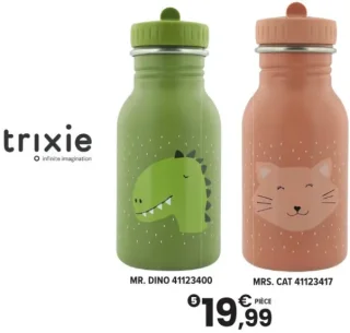 GOURDE 350 ML Trixie MR. DINO / MRS. CAT