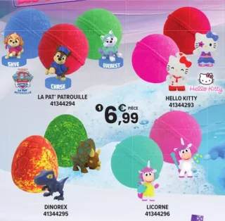 Bombe de bain La Pat' Patrouille / Hello Kitty / Dinorex / Licorne