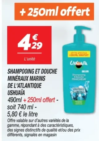 Shampooing et Douche Minéraux Marins de l'Atlantique Ushuaïa