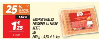 Gaufres molles poudrées au sucre Netto