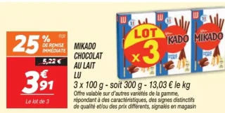 Mikado Chocolat au Lait Lu