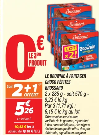 Le Brownie à partager Choco Pépites Brossard