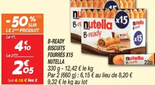 B-READY BISCUITS FOURRES X15 NUTELLA