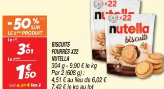 BISCUITS FOURRES X22 NUTELLA