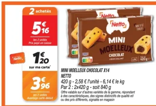 MINI MOELLEUX CHOCOLAT X14 NETTO