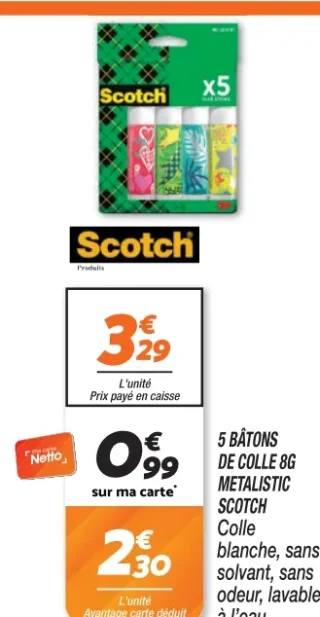 5 BÂTONS DE COLLE 8G METALISTIC SCOTCH