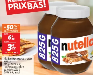 PÂTE À TARTINER NOISETTES ET CACAO NUTELLA 825G