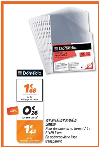 50 pochettes perforées Domédia