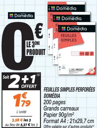 Feuilles simples perforées Domédia