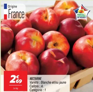 Nectarine blanche et/ou jaune