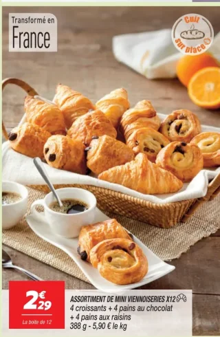 Assortiment de mini viennoiseries X12