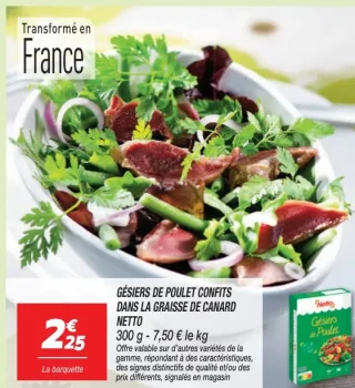 Gésiers de poulet confits dans la graisse de canard Netto