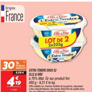 EXTRA TENDRE DOUX X2 ELLE & VIRE