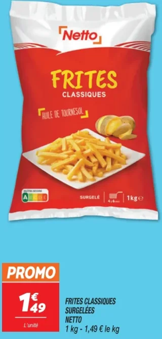 Frites Classiques Surgelées Netto