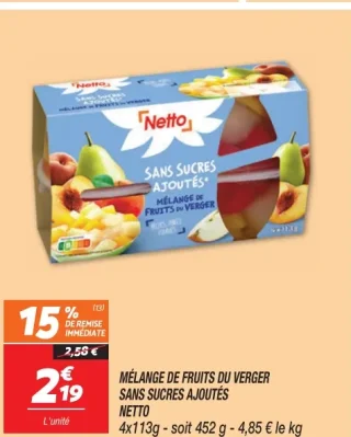Mélange de fruits du verger sans sucres ajoutés Netto