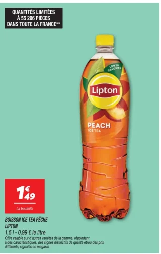 BOISSON ICE TEA PÊCHE LIPTON