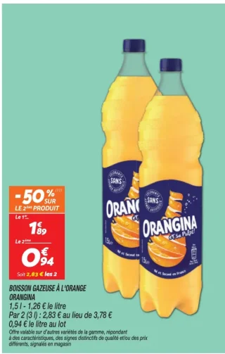 BOISSON GAZEUSE À L'ORANGE ORANGINA