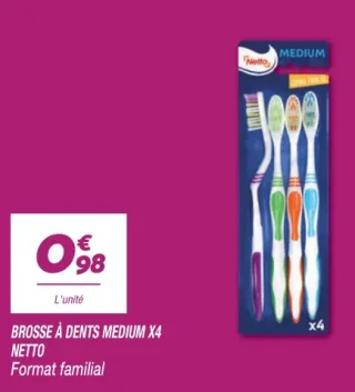Brosse À Dents Medium X4 Netto