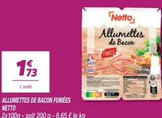 Allumettes de Bacon Fumées Netto