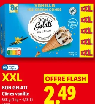Bon Gelati Cônes vanille XXL
