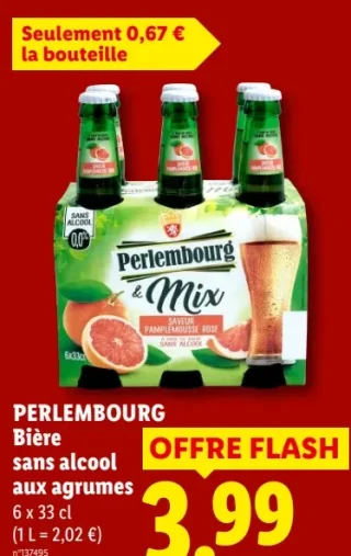PERLEMBOURG Bière sans alcool aux agrumes