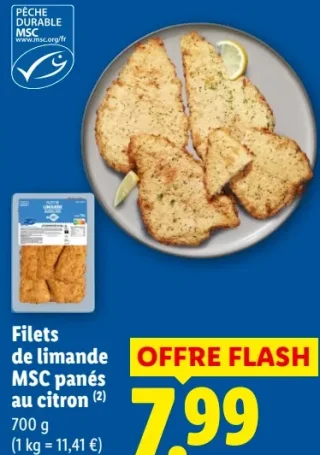 Filets de limande MSC panés au citron