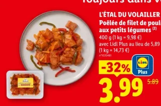 L'ÉTAL DU VOLAILLER Poêlée de filet de poulet aux petits légumes