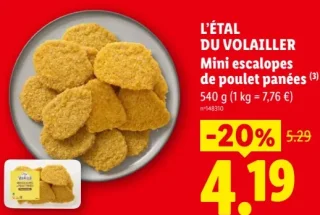 L'ÉTAL DU VOLAILLER Mini escalopes de poulet panées