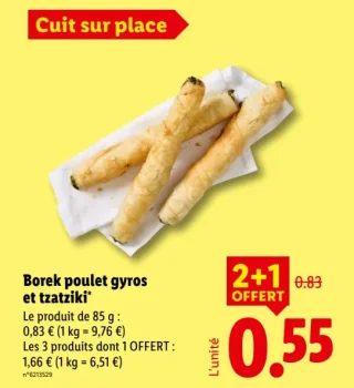 Borek poulet gyros et tzatziki