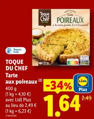 Toque du Chef Tarte aux poireaux