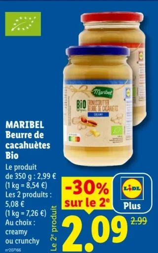 Maribel Beurre de cacahuètes Bio
