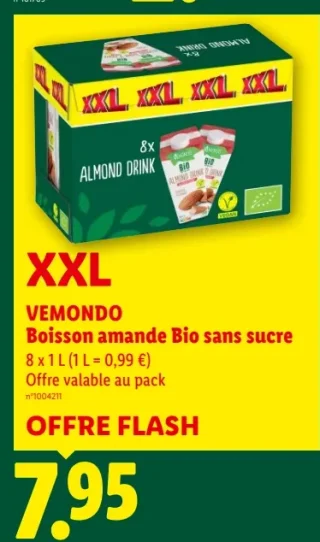 Vemondo Boisson amande Bio sans sucre