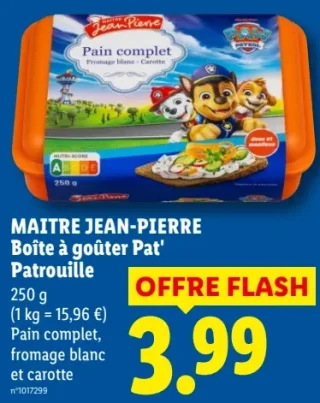 MAITRE JEAN-PIERRE Boîte à goûter Pat' Patrouille