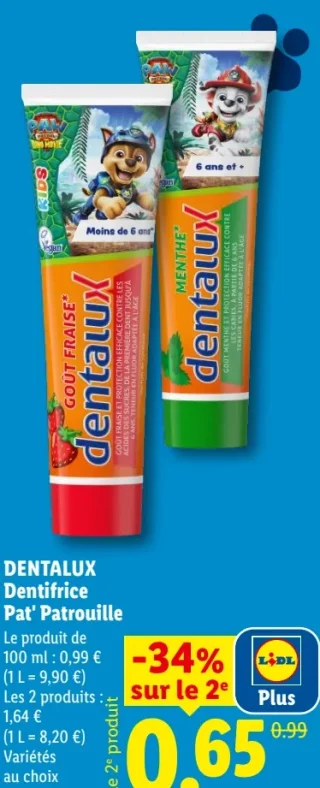 DENTALUX Dentifrice Pat' Patrouille