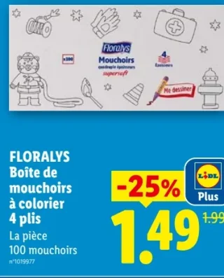 FLORALYS Boîte de mouchoirs à colorier 4 plis