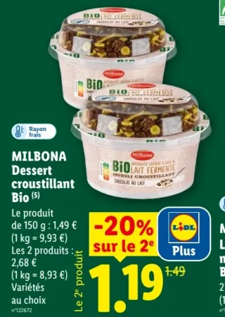 Milbona Dessert croustillant Bio