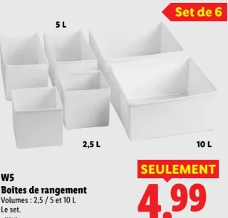 W5 Boîtes de rangement