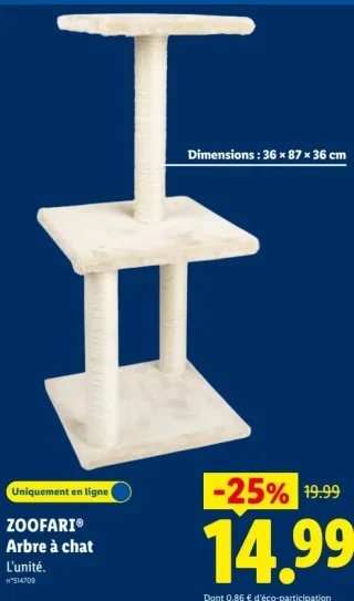 ZOOFARI® Arbre à chat (36 x 87 x 36 cm)