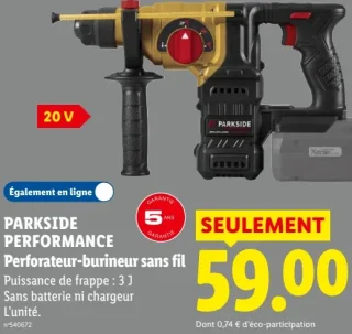 PARKSIDE PERFORMANCE Perforateur-burineur sans fil