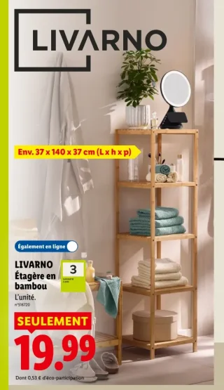 LIVARNO Étagère en bambou